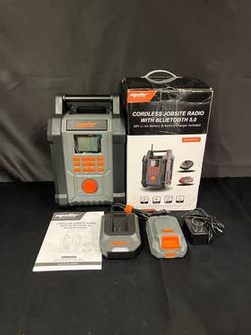 Mfbspk01 Mellif Gray Black Portable Cordless Jobsite Radio With Bluetooth 5.0