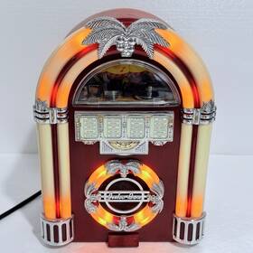 Metro East Industries Jb02 Vintage Metro-east Mei Jukebox Am/fm Radio Tabletop Palm Tree Tested