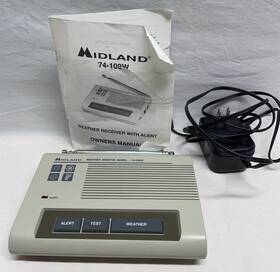 74-109w Midland Weather Alert Monitor Radio Model 74-109 With Power Cord Tested And Working