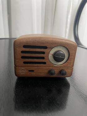 Mw-21 Muzen Otr Wood Fm Radio / Bluetooth Speaker In Rosewood 3.46 X 2.56