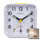Mzx003 Pluteck Non Ticking Analog Alarm Clock With Nightlight 700355108580