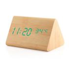 N-a Ahutoru Dual Power Wooden Led Alarm Clock With 714744173936