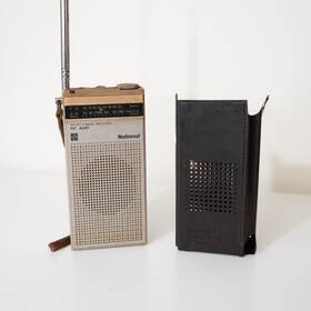 Rf-566 National Panasonic Not Working Vintage Pocket Am/fm Radio With Matsushita Cover