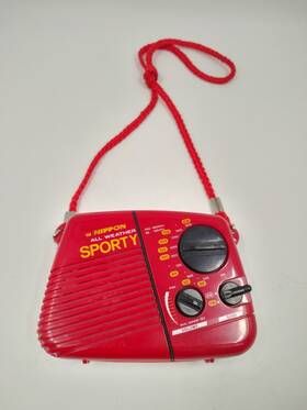 Wr-100 Nippon 027043094094 Vintage 1980s All Weather Am/fm Radio Red Tested Works Great
