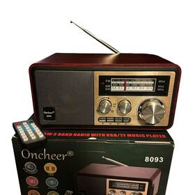 8093 Oncheer Retro Vintage Wood Bluetooth Fm/am/sw Home Radio Music Player With Remote