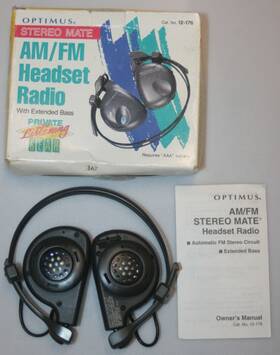 12-176 Optimus Vintage Inch Stereo Mate Am/fm Headset Radio - With Original Box 12-176 Optimus Vintage Inch Stereo Mate Am/fm Headset Radio - With Original Box