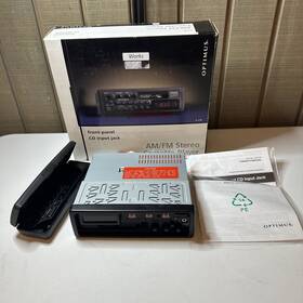 12-2116 Optimus Vtg Am Fm Stereo Cassette Player Front Panel Cd Input Jack Black 12-2116 Optimus Vtg Am Fm Stereo Cassette Player Front Panel Cd Input Jack Black