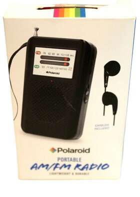 Pr100 Polaroid Portable Am/fm Radio Brand New Old Stock Rare Earbuds Included Durable