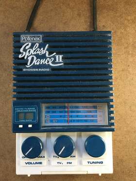 Pollenex 032967100424 Sr5 Splash Dance 2 Blue White Shower Vintage Radio