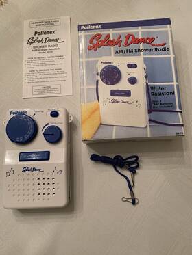 Sr-10 Pollenex Vintage Splash Dance Am/fm Shower Radio By - Tested Works 1990s