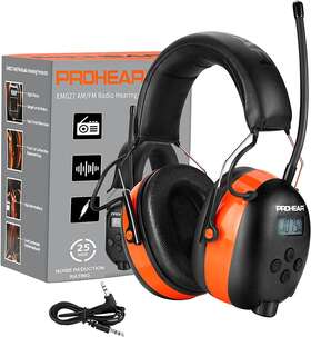 Prohear 037a 027 Am Fm Radio Headphones With Digital Display 25db Nrr Safety Ear
