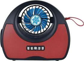 Qfx 606540040584 R-40 Red Portable Bluetooth Radio With Flashlight And Cooling Fan