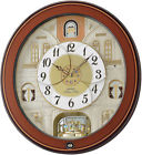 Qxm368brh Seiko Brand New Analog Display Patterned Dial Wooden Clock Watch