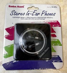 33-970a Radioshack Vintage Radio Shack In-ear Stereo Phones New In Package Old Stock Taiwan