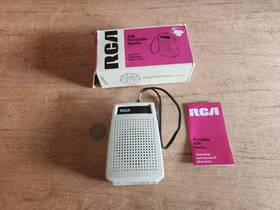101j Rca Portable Am Pocket Radio Rzg Gray 1970s Vintage Orig Box Tested Works