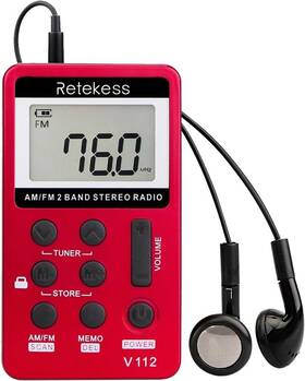 F9202d Retekess V112 Pocket Am/fm Radio With Earphone Walkman -