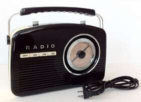 Retro 050428445907 Portable Am/fm Radio - Black