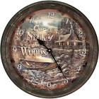 Rivers Edge Products 1036 Metal Clock 15 Cabin Scene 643323103609