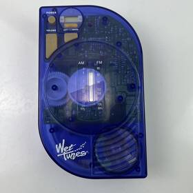 Wt50 Salton Vintage Wet Tunes Am/fm Shower Radio Translucent Blue With Hook Works