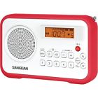 Pr-d18rd Sangean Alarm Portable Red Digital Fm Radio Clock