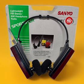 Rp90 Sanyo Sportster Foldable Am/fm Portable Radio Headphones Rp 90 Vintage