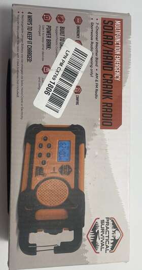 0110458 Sharper Image Emergency Solar Powered Crank Radio Nwt