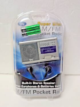 R2618 Simi Retro Super Slim Am/fm Pocket Radio Portable Stereo Speaker And Earphones
