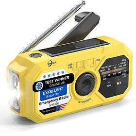 Siyegk 774388159147 Emergency Weather Radio With Hand Crank Solar Cell Phone Charger Portable 350