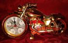 Sku3066442 Motorcycle Motorbike Autobike Quartz Alarm Clock Desktop Gold