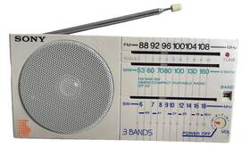Icf-22 Sony 3-band Portable Radio Am/fm/shortwave Gray 1980s Working Rare Euc