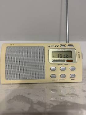 Icf-m410liv2 Sony Liv Clutch Tv/weather/fm/am Compact Radio Digital Tuner Workin