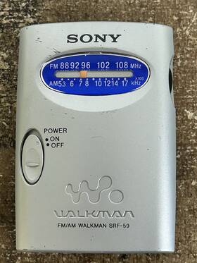 Sfr-59 Sony Walkman Portable Am/fm Radio With Belt Clip Tested And Working Silver