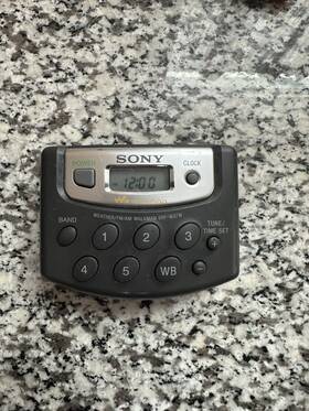 Srf-m37v Sony Srfm374 Vintage Walkman Black Am Fm Clock Radio Weather Tested