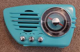 841.354 Streamliner 50s Radio Retro Look Teal Tested Working
