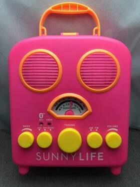Fsr928bt Sunnylife Beach Sounds Pink Portable Speakers/radio Fm/am Aux For Ipod/mp3