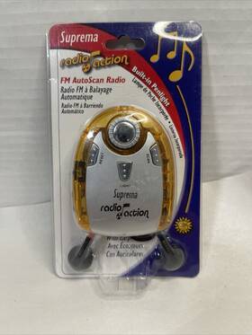 Suprema 711001103910 Vintage 1990 Radios Action Fm Autoscan With Earphones Built In Penlight