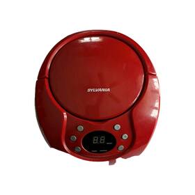 Srcd261-b Sylvania Bright Red Portable Cd Player/am Fm Radio Battery Or Plug In Operated