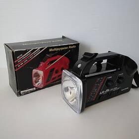 Radio-1989-3 Tecsonic L-555 Am/fm Tv Flashlight D Battery-with Box-tested Works