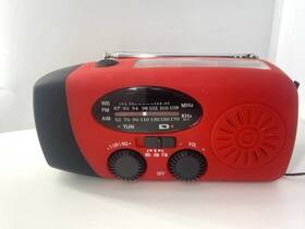 Xsy088 Tftdoup Red Solar Hand Crank Am/fm Weather Emergency Radio Flashlight