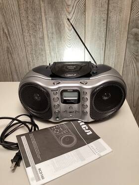 Rcd160 Thomson T350-b Rca Portable Am/fm Radio And Cd Player With Instruction Manual Silver