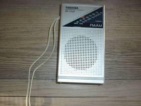 Rp-1155f Toshiba Vintage Fm/am Portable Radio Works Gray