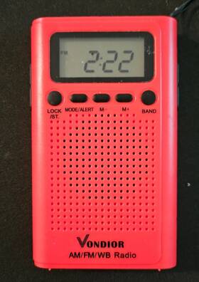 300wb Vondior Portable Radio Fm/am/wb Band Color Red