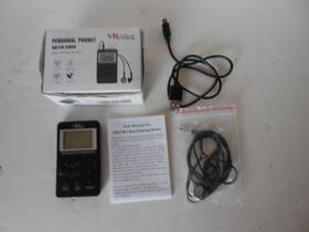 Vr-103 Vrrobot Digital Portable Pocket Lcd Am Fm Radio Rechargeable Earphones