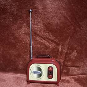 Cnnb-0423 Walgreens Portable Am/fm Pocket Radio Red Beige Scan Power Reset