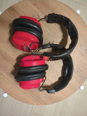 Wcp-9001 Winston Motorsports Nascar Cup Series Am/fm Radio Headphones Lot Of 2 Red Great Condition