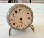 New Arne Jacobsen Station Clock W/ Alarm, Grey/white RD-43674. Fixed Price $120.00.