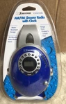Sealed Vintage Emerson Hanging Am/fm Shower Radio With Clock Blue CK5859BL. Fixed Price $17.00.