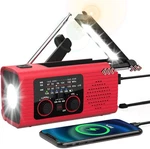 Emergency Hand Crank Solar Radio Am/fm Wind Up Dynamo Power Bank Led Flash Light. Fixed Price $27.99.