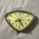 Sterling & Noble Retro-style Orange Silver Alarm Clock--tested. Fixed Price $27.00.