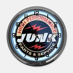 18" Junk High Performance Parts & Service Metal Designed White Neon Clock. Fixed Price $129.99.